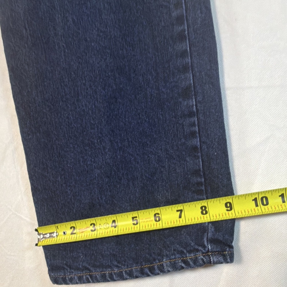 Eddie Bauer Womens Flannel Lined Jeans 8 Dark Wash Straight Leg Winter Denim - Picture 14 of 15